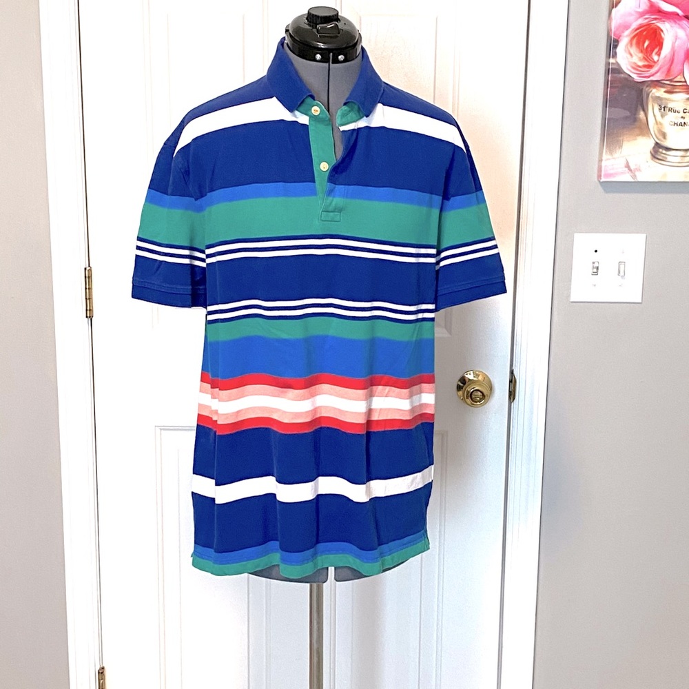 Tommy Hilfiger stripe polo Men’s shirt L 550